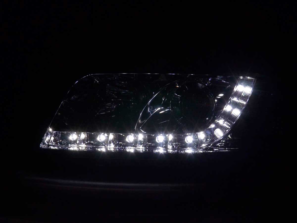 Scheinwerfer Set Daylight LED TFL-Optik Audi A6 4B Bj. 97-01 chrom