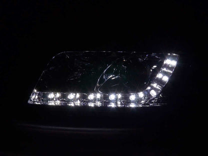 Scheinwerfer Set Daylight LED TFL-Optik Audi A6 4B Bj. 97-01 chrom