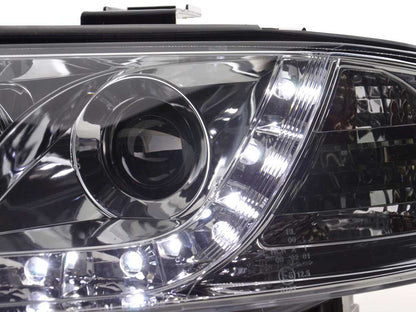 Scheinwerfer Set Daylight LED TFL-Optik Audi A6 4B Bj. 97-01 chrom