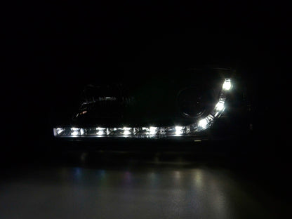 Scheinwerfer Set Daylight LED Tagfahrlicht BMW 3er E36 Limousine Bj. 92-98 schwarz
