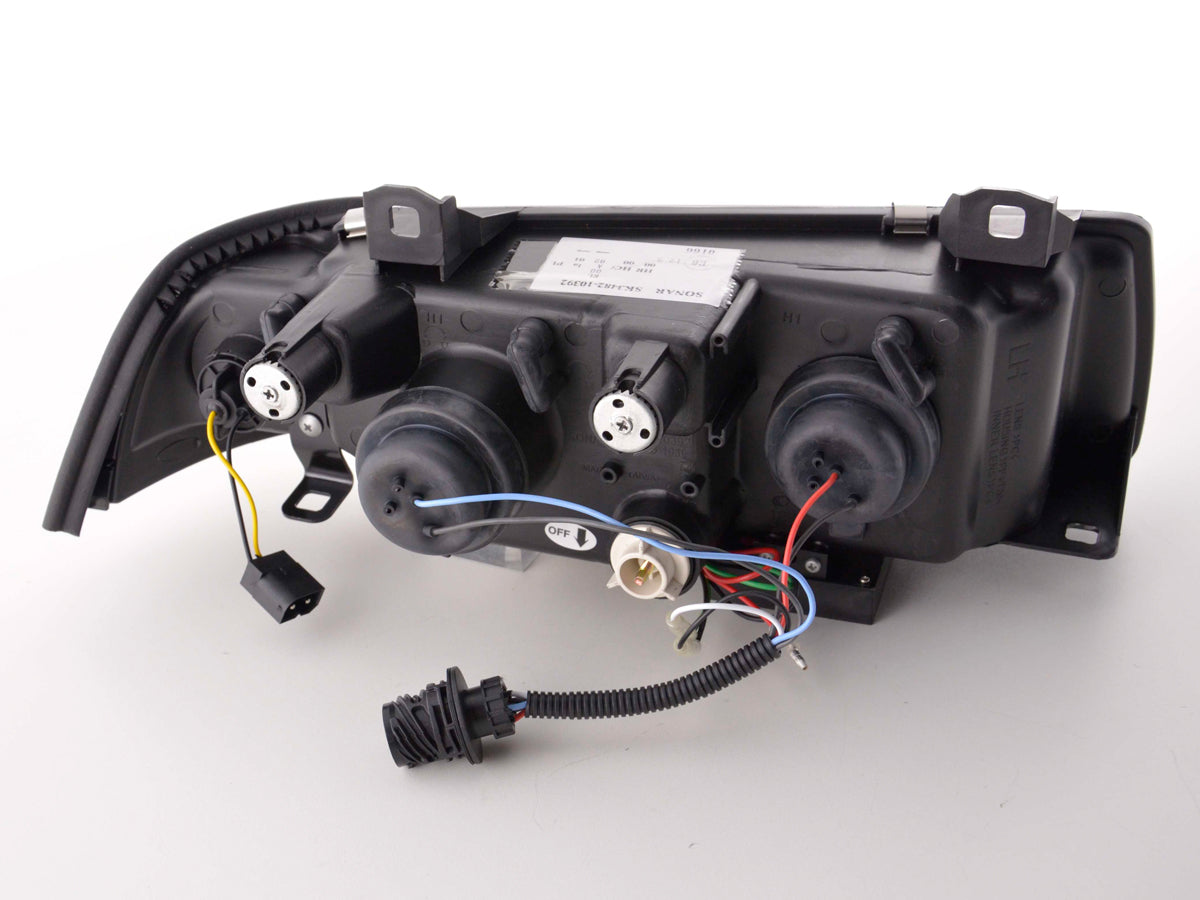 Scheinwerfer Set Daylight LED Tagfahrlicht BMW 3er E36 Limousine Bj. 92-98 schwarz