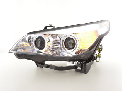 Scheinwerfer Set Xenon Angel Eyes LED BMW 5er E60/E61 Bj. 03-04 chrom