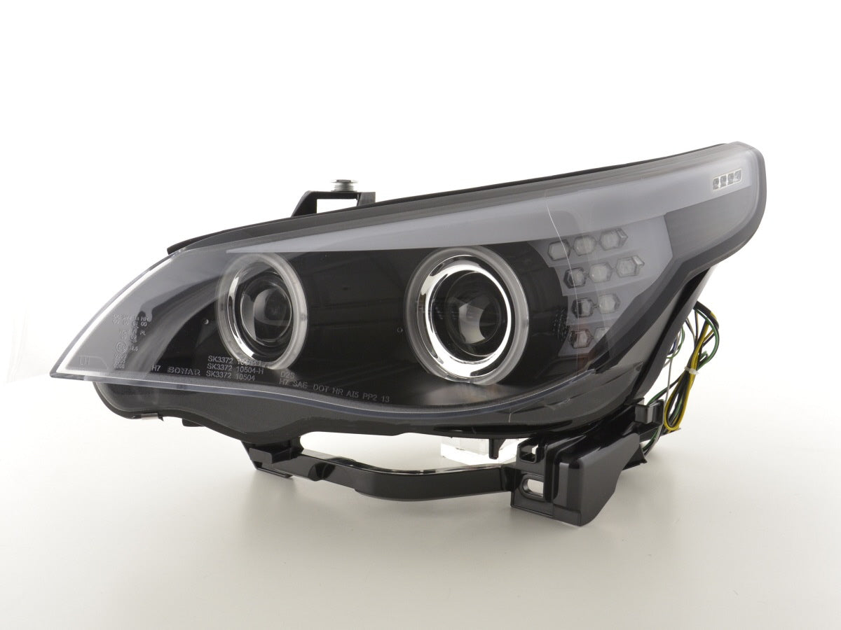 Scheinwerfer Set Xenon Angel Eyes CCFL BMW 5er E60/E61 Bj. 03-04 schwarz