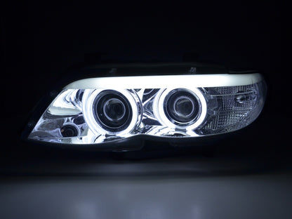 Scheinwerfer Set Xenon Daylight CCFL TFL-Optik BMW X5 E53 Bj. 03-06 chrom