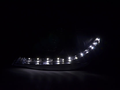 Scheinwerfer Set Daylight LED TFL-Optik Ford Fiesta Typ MK6 Bj. 03-07 schwarz