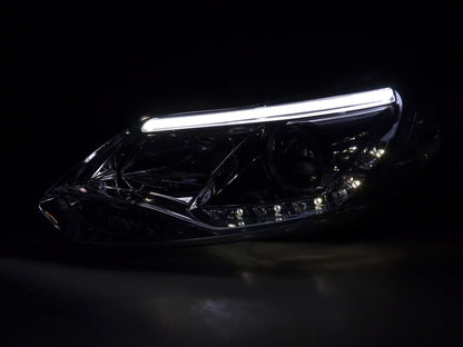 Scheinwerfer Set Daylight LED TFL-Optik Ford Focus 3 Bj. 2010- chrom