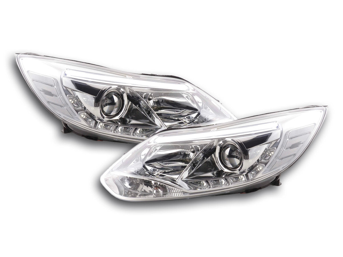 Scheinwerfer Set Daylight LED TFL-Optik Ford Focus 3 Bj. 2010- chrom