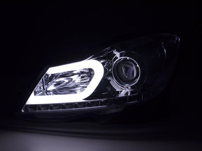 Scheinwerfer Set Daylight LED TFL-Optik Mercedes C-Klasse W204 Bj. 11-14 chrom