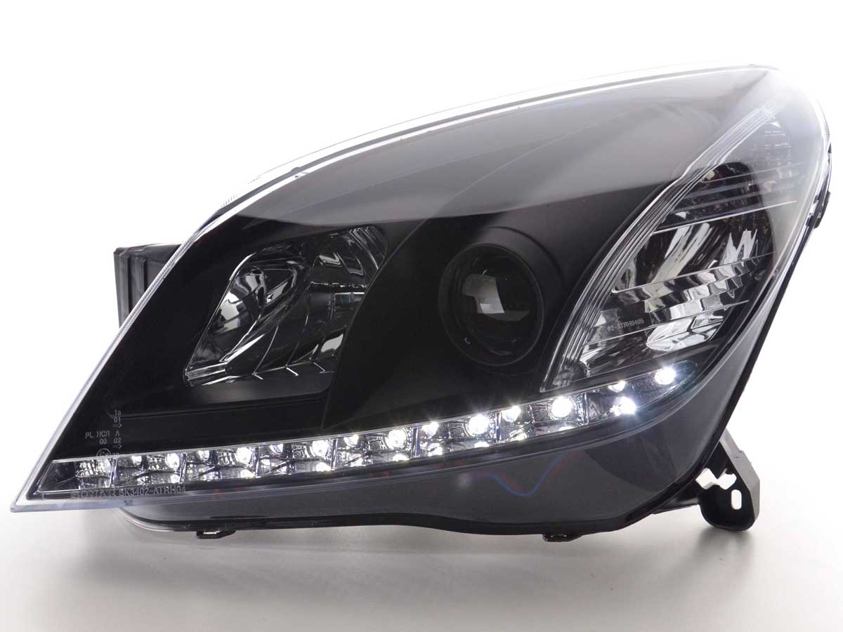 Scheinwerfer Set Daylight LED TFL-Optik Opel Astra H schwarz
