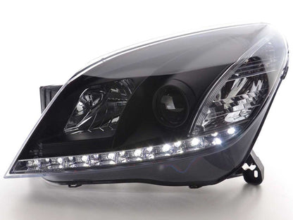 Scheinwerfer Set Daylight LED TFL-Optik Opel Astra H schwarz