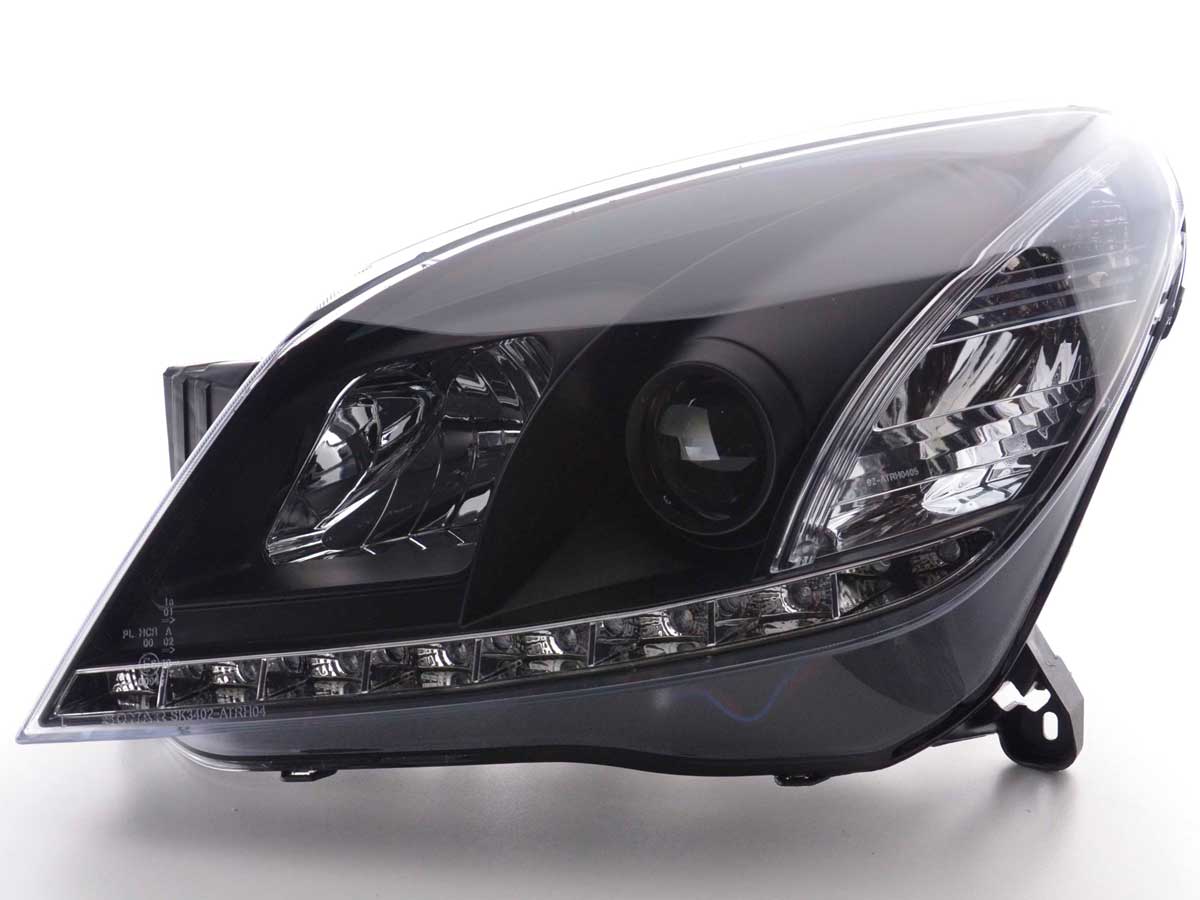 Scheinwerfer Set Daylight LED TFL-Optik Opel Astra H schwarz