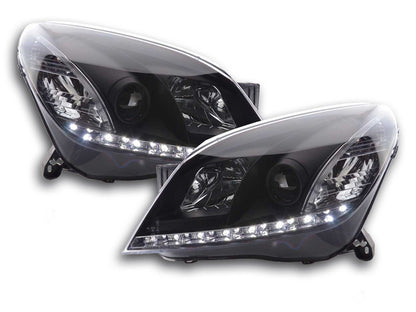 Scheinwerfer Set Daylight LED TFL-Optik Opel Astra H schwarz