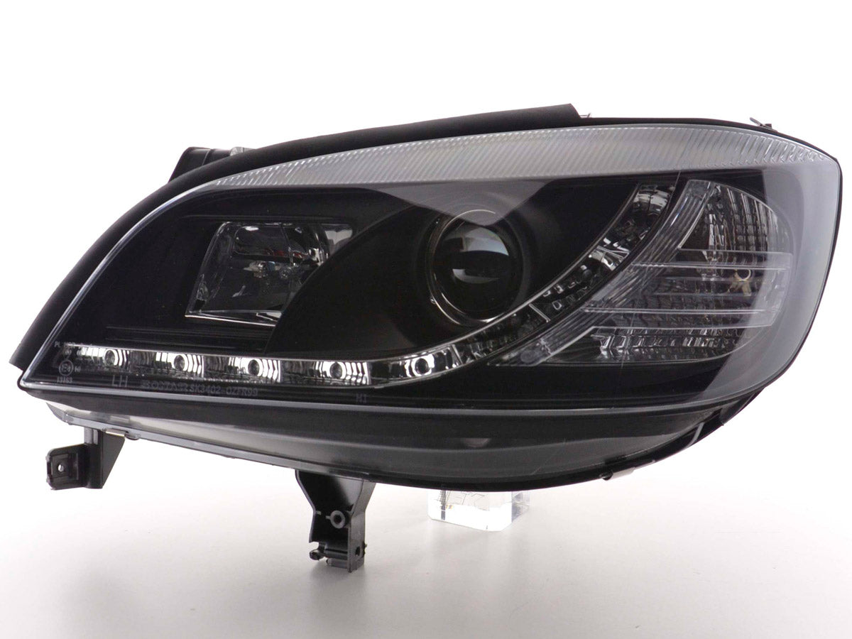 Scheinwerfer Set Daylight LED TFL-Optik Opel Zafira A Bj. 99-04 schwarz