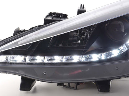 Scheinwerfer Set Daylight LED Tagfahrlicht Peugeot 207  06- schwarz