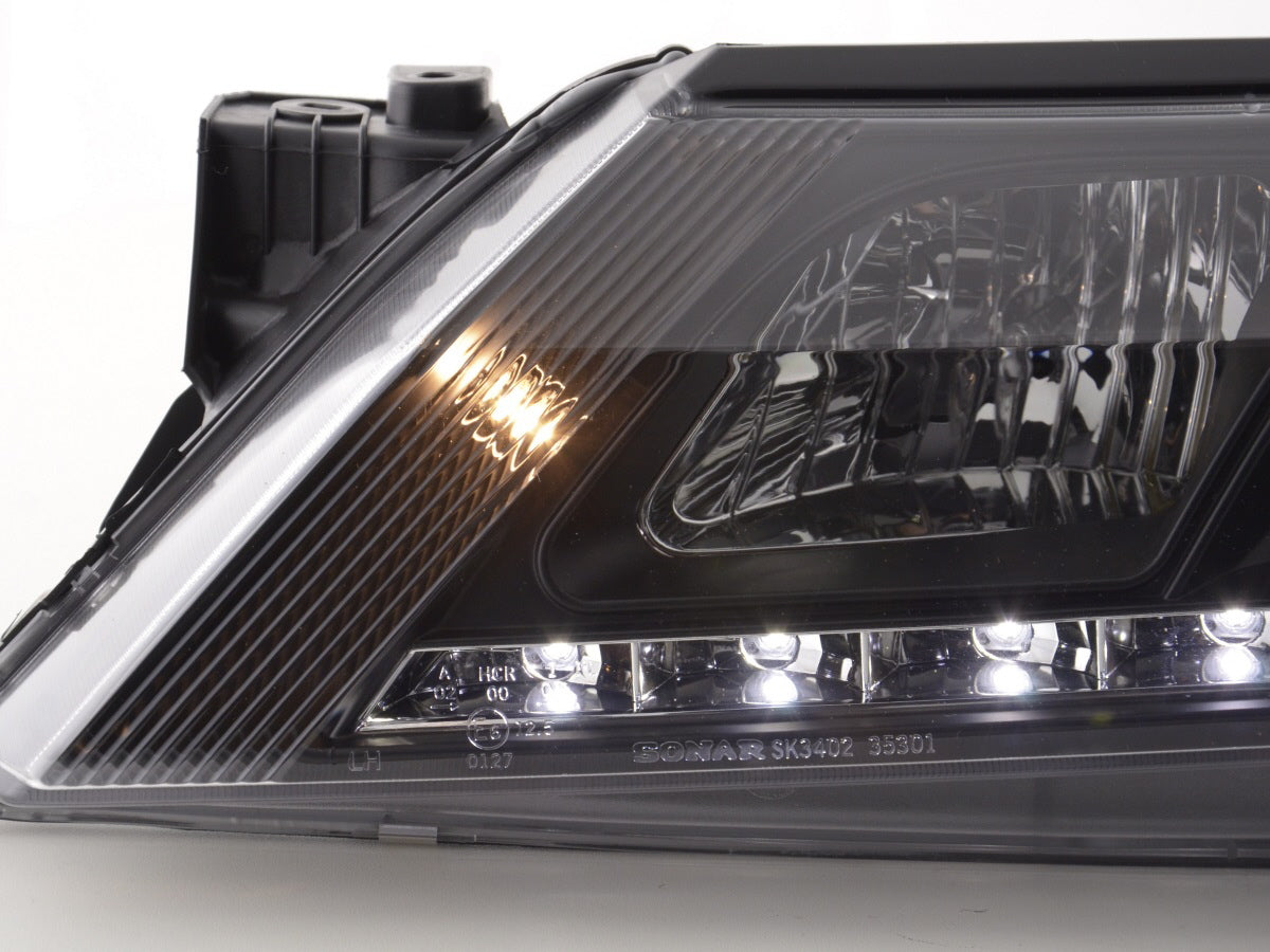 Scheinwerfer Set Daylight LED TFL-Optik Renault Laguna (Typ G) Bj. 01-05 schwarz