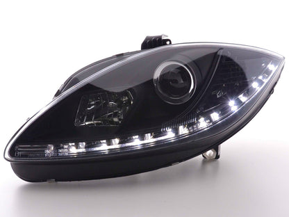 Scheinwerfer Set Daylight LED TFL-Optik Seat Leon 1P  09- schwarz