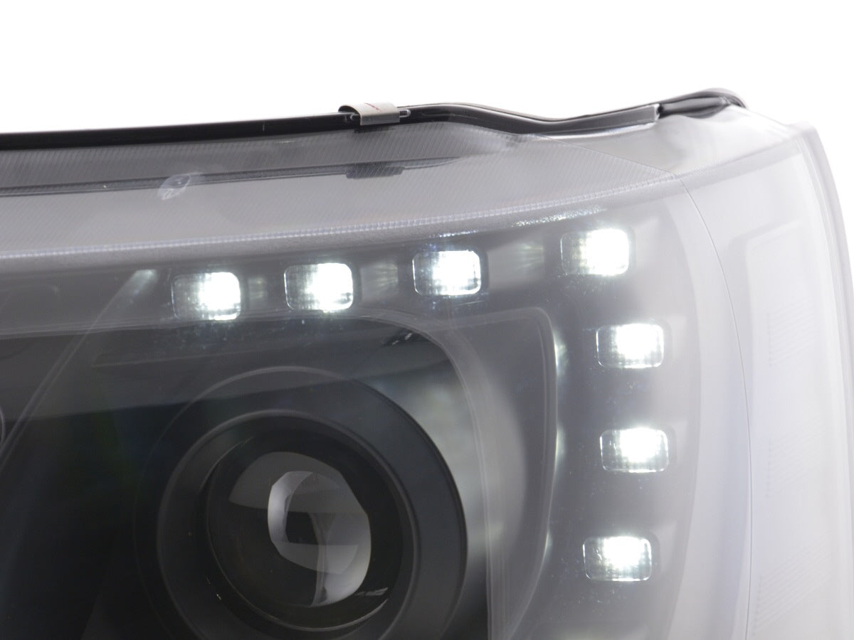 Scheinwerfer Set Daylight LED Tagfahrlicht VW Bus T5  ab 2009 schwarz