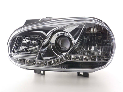 Scheinwerfer Set Daylight LED TFL-Optik VW Golf 4 Typ 1J Bj. 98-03 chrom