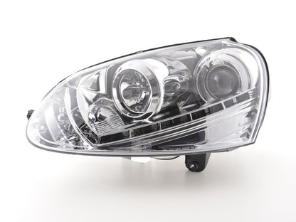 Scheinwerfer Set Daylight LED Tagfahrlicht VW Golf 5 Typ 1K Bj. 03-08 chrom für Rechtslenker