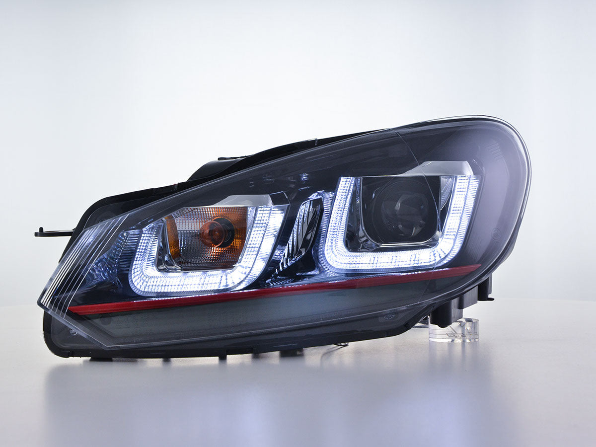 Scheinwerfer Set Daylight LED Tagfahrlicht VW Golf 6 Bj. 08-12 schwarz GTI-Look