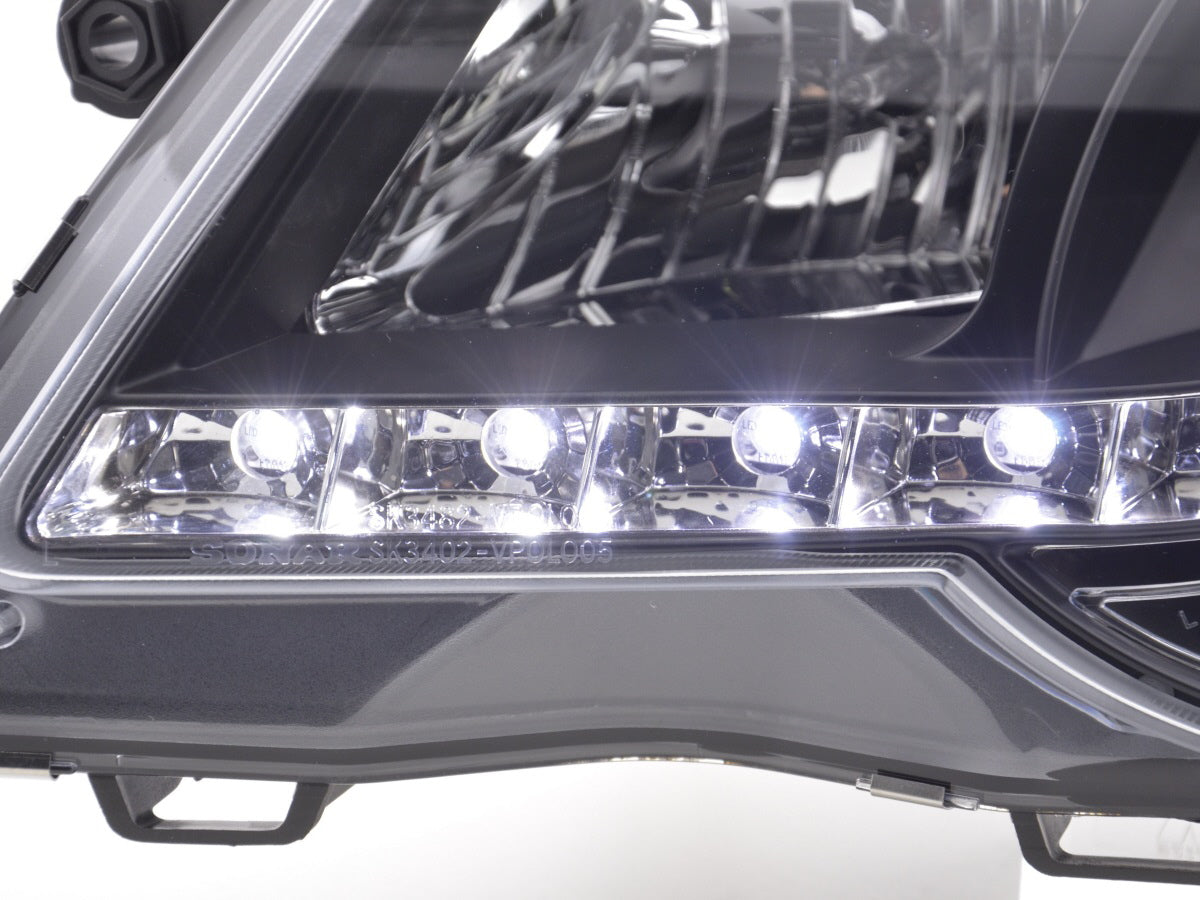 Scheinwerfer Set Daylight LED TFL-Optik VW Polo Typ 9N3  05-09 schwarz für Rechtslenker