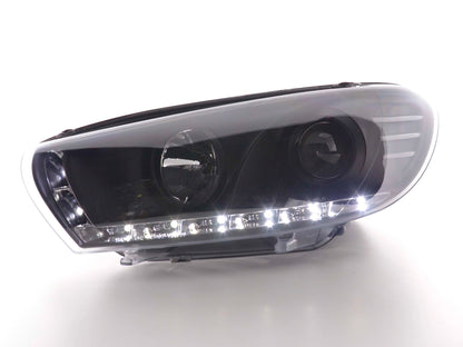 Scheinwerfer Set Daylight LED TFL-Optik VW Scirocco 3 Typ 13 Bj. 08- schwarz