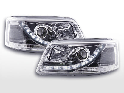 Scheinwerfer Set Daylight LED Tagfahrlicht VW Bus T5  03-09 chrom