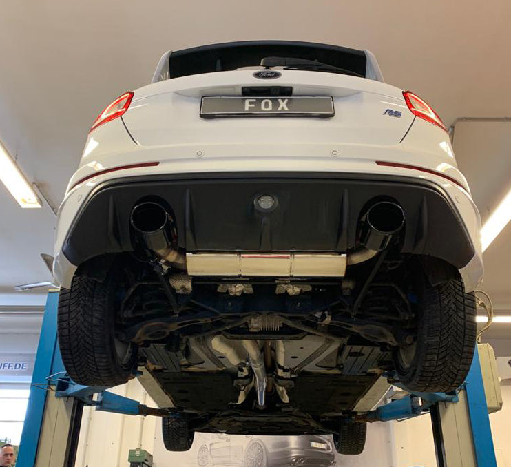 FOX Ford Focus III RS Endschalldämpfer quer Ausgang rechts/links mit Abgasklappe - 129x106 Typ 32 rechts/links schwarz emailliert