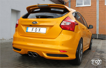 FOX Ford Focus III ST Fließheck Diesel Endschalldämpfer quer Ausgang mittig inkl. Verbindungsrohr - 2x115x85 Typ 32 mittig