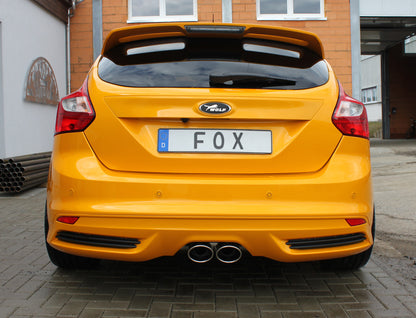 FOX Ford Focus III ST Fließheck Diesel Endschalldämpfer quer Ausgang mittig inkl. Verbindungsrohr - 2x115x85 Typ 32 mittig
