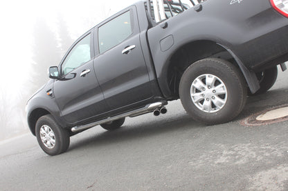 FOX Ford Ranger ab 09/2015 4x4 - Doppelkabine Endschalldämpfer Sidepipe, Ausgang rechts und links am Fahrzeug - 2x90 Typ 16 rechts/links