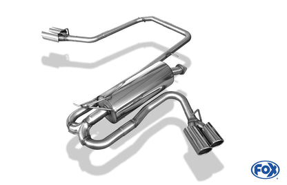 FOX Ford Ranger 2011-08/2015 - 4x4 - Doppelkabine Endschalldämpfer Sidepipe, Ausgang rechts und links am Fahrzeug - 2x90 Typ 16 rechts/links
