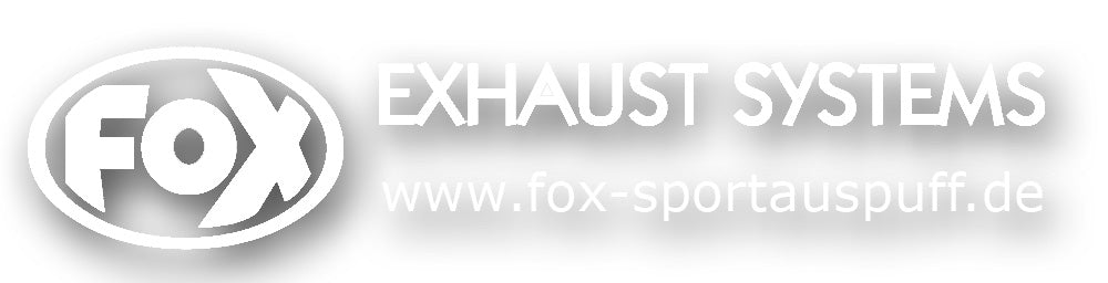 FOX FOX Sticker Anthrazit - geplottet Höhe: 75mm  Breite: 440mm - FOX Logo mit Schrift "EXHAUST SYSTEMS - www.fox-sportauspuff.de"