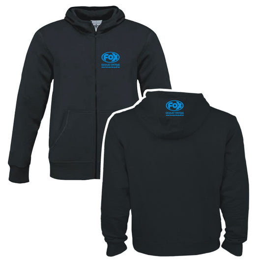 FOX FOX Kapuzenjacke Größe S Schwarz mit blauer Schrift