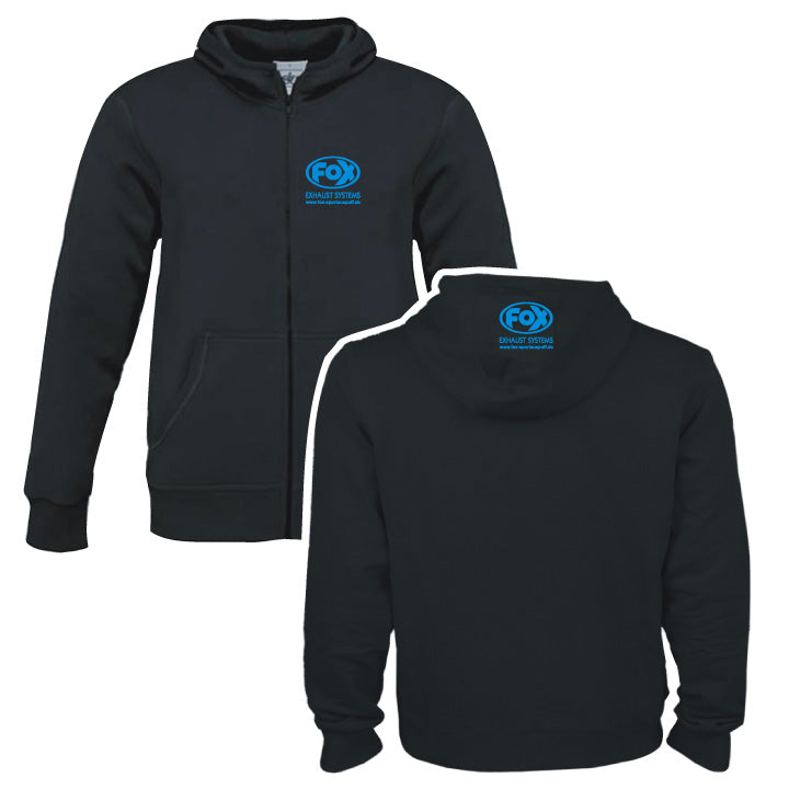 FOX FOX Kapuzenjacke Größe XXL Schwarz mit blauer Schrift