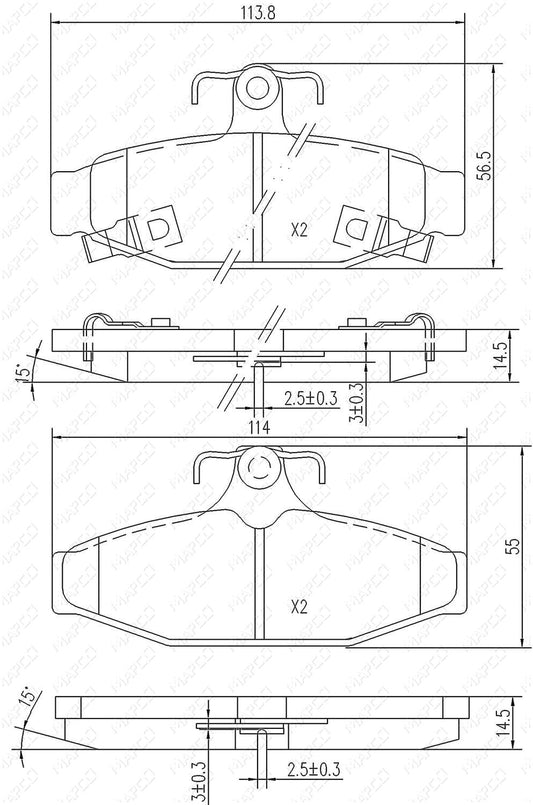 MAPCO Bremsbelagsatz, Scheibenbremse Hinterachse  6819