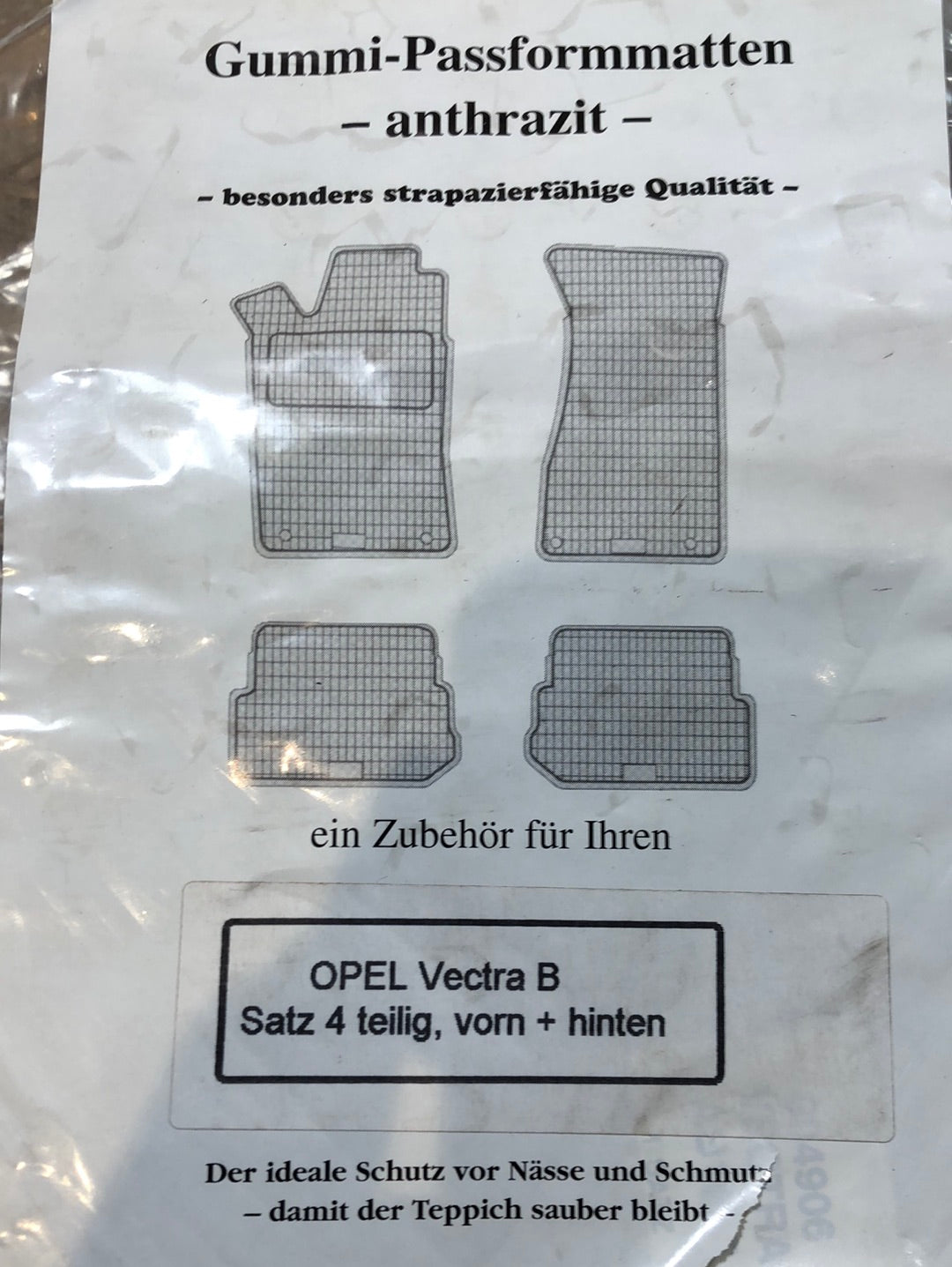Opel Vectra B Gummimattensatz (4-Tlg.) Neu