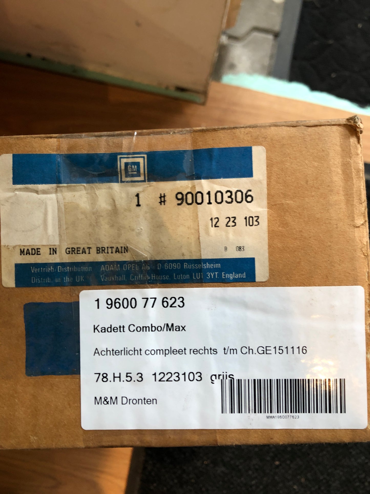 Original GM Opel Kadett Combo Rücklicht rechts Neu