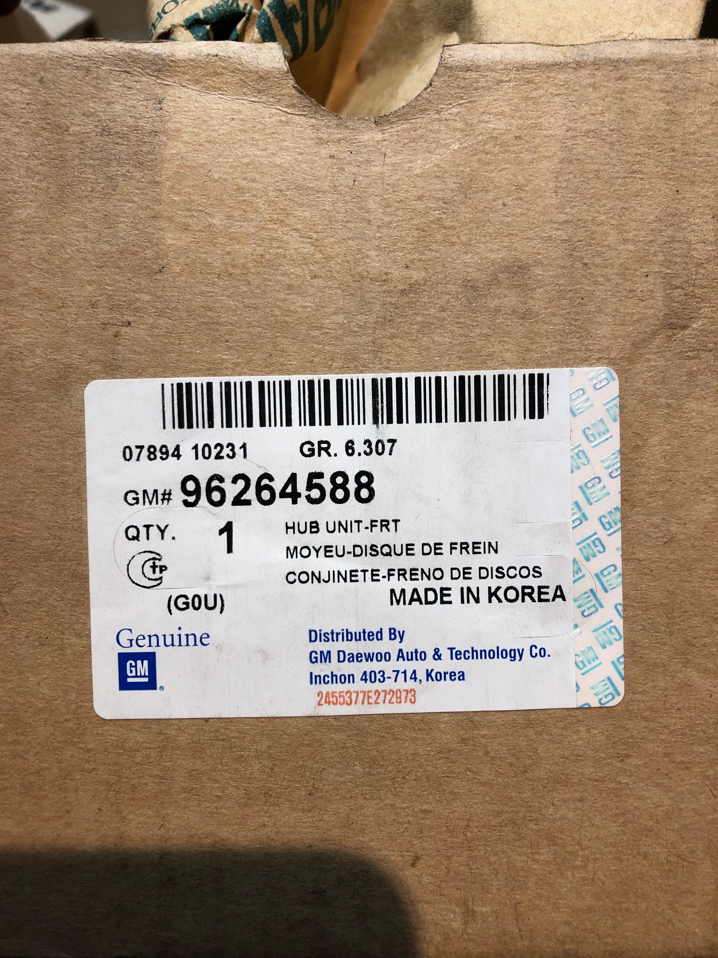 Original GM Chevrolet Rezzo Radnabe Neu
