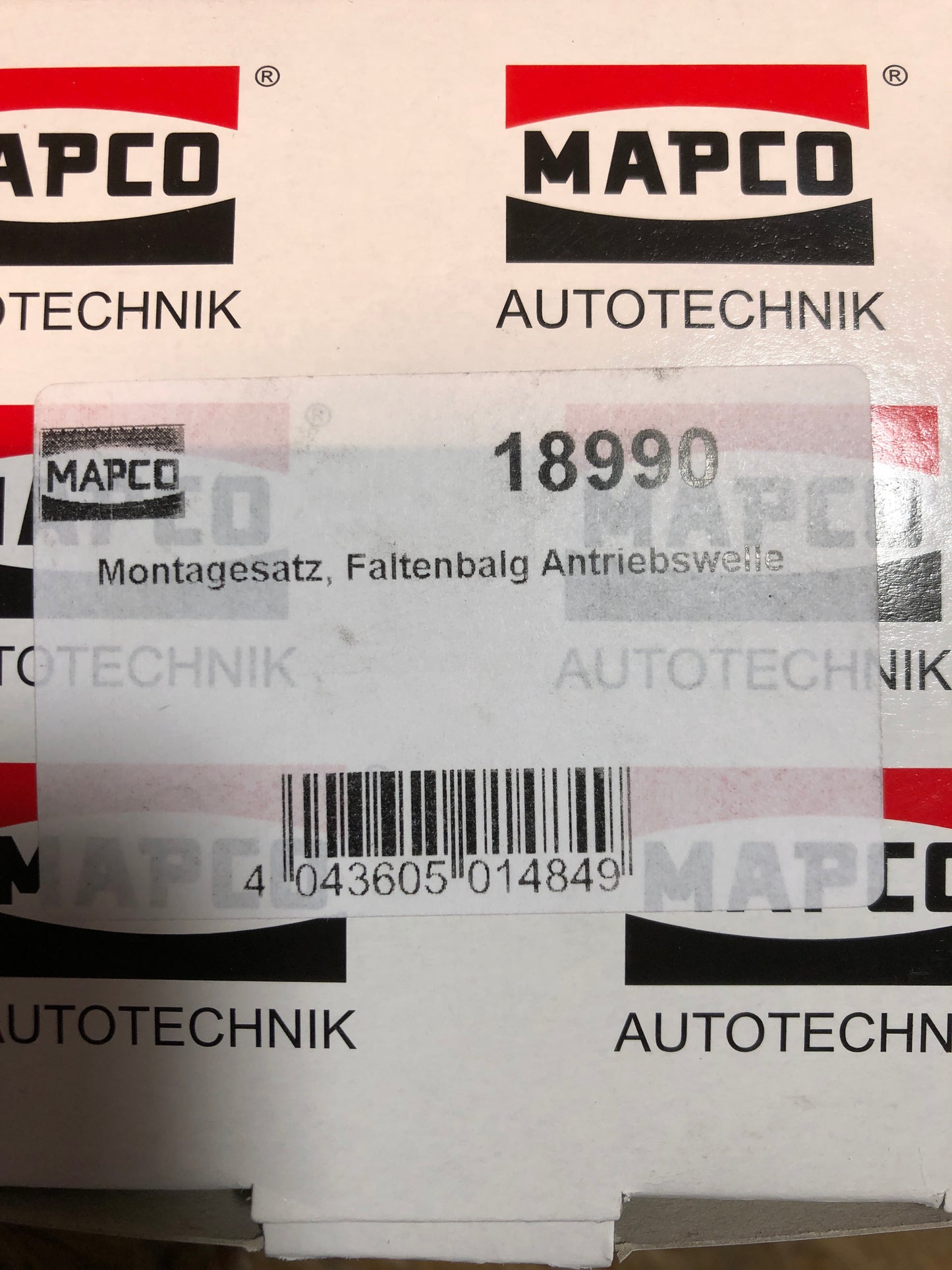 Original Mapco Universal Montagesatz Faltenbalg Antriebswelle Neu