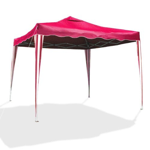 Gartenpavillon Sylt I, Falt-Pavillon, 3 x 3 m, rot, Material Oxford 200D, Metallgestänge, inkl. Tasche
