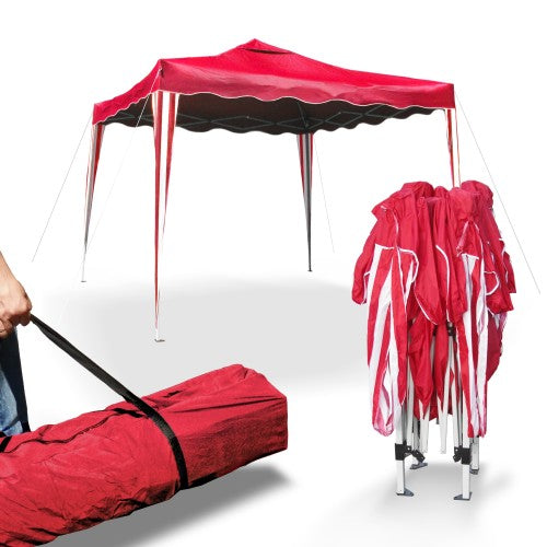 Gartenpavillon Sylt I, Falt-Pavillon, 3 x 3 m, rot, Material Oxford 200D, Metallgestänge, inkl. Tasche