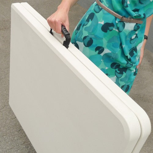 Klapptisch, Falttisch, Gartentisch, Tapeziertisch, Campingtisch, faltbarer Tisch, Markttisch, Flohmarkttisch, Koffertisch 183 x 75 x 74 cm,  Farbton Creme-hell mit Tragegriff
