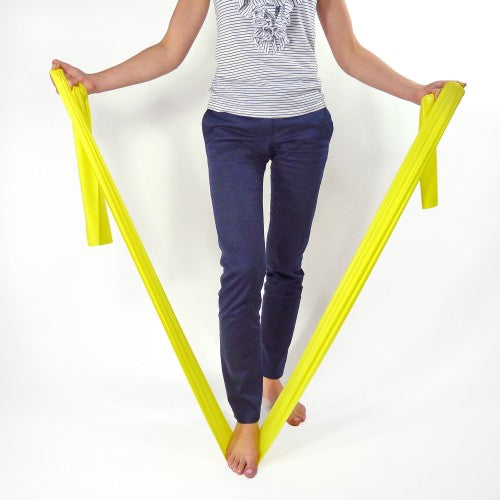 Gymnastikband, Fitness-Sport, Fitnessband 250cm x 15cm, gelb Training Stufe leicht 0,25mm Stärke aus Naturkautschuk