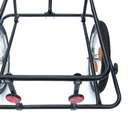 Fahrradanhänger, Transportanhänger 158 x 69 x 93 cm schwarz, mit Kunststoffwanne 90 liter, Handgriffe und Kupplung