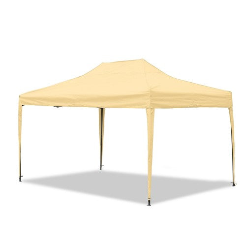 Gartenpavillon, wasserdicht, 3 x 4,5 m, Falt-Pavillon Mallorca, Material Oxford 420D innen beschichtet, beige