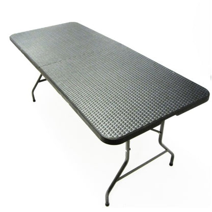 Klapptisch, Falttisch, Gartentisch, Campingtisch,Partytisch,Buffettisch, faltbarer Tisch, Koffertisch 180 x 75 x 74 cm,  Rattan-Optik mit Tragegriff