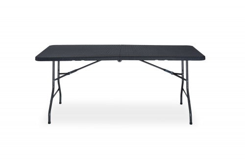 Klapptisch, Falttisch, Gartentisch, Campingtisch,Partytisch,Buffettisch, faltbarer Tisch, Koffertisch 180 x 75 x 74 cm,  Rattan-Optik mit Tragegriff