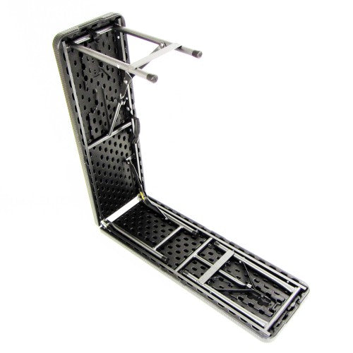Klappbare Bank Rattan Optik Kunststoff 182 x 30 x 43 cm schwarz, Partybank Gartenbank,robust stabil bis 300 kg