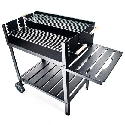 Holzkohlegrill Grillwagen Grill Barbecue BBQ 114 x 57 x 89 cm XXL schwarz